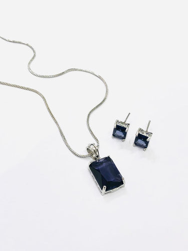 Purple Square Pendant Set